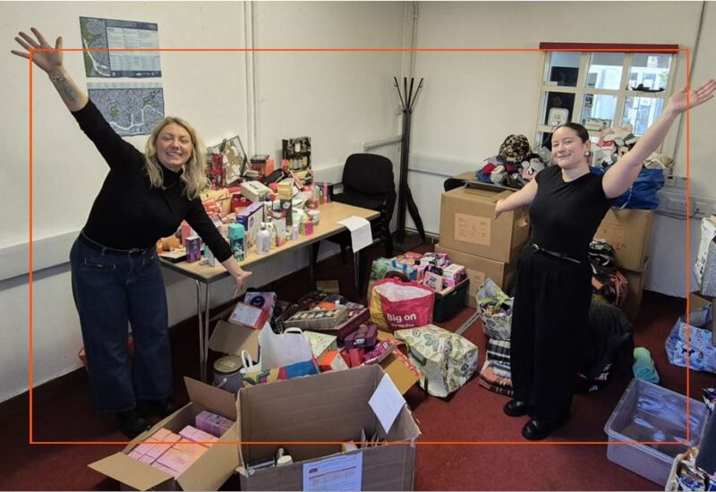 Christmas present wrapping at St Mungos Dec 2025 Hartnell Taylor Cook