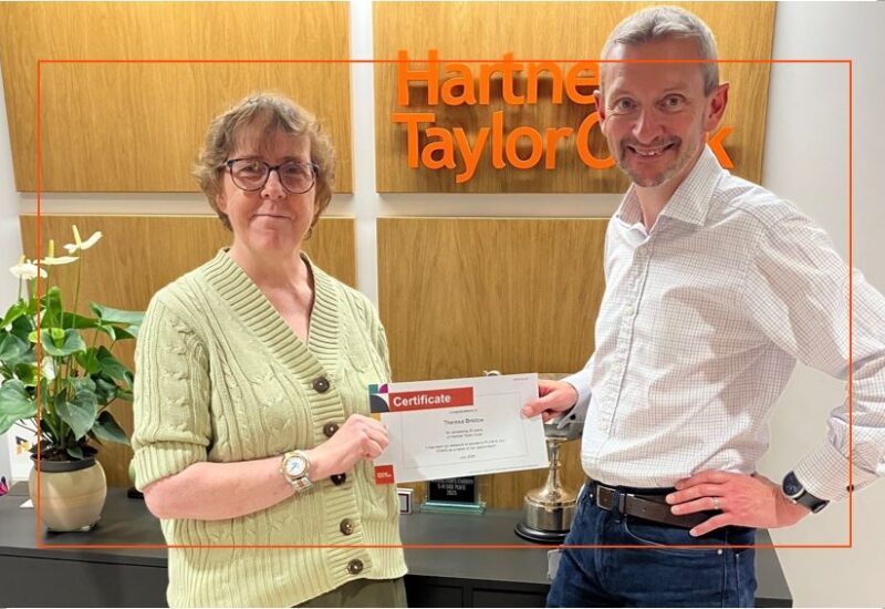 Theresa Bristow 35th work anniversary at Hartnell Taylor Cook July 2027